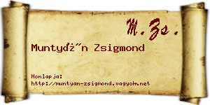 Muntyán Zsigmond névjegykártya